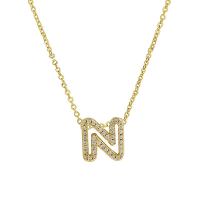 Gold-Plated A–Z English Letter Pendant Necklace