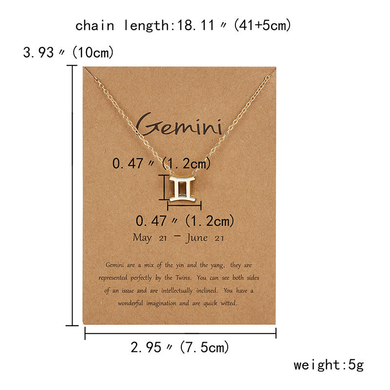 12 Zodiac Sign Constellation Pendant Necklace