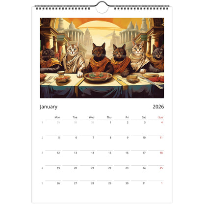 Ancient Roman Cats Wall Calendar – Vintage Feline Art, Eco-Friendly Gift for Cat Lovers 🐾🕌