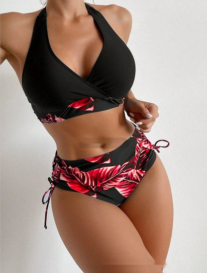 European And American High Waist Halter Bikini Women's Swimsuit