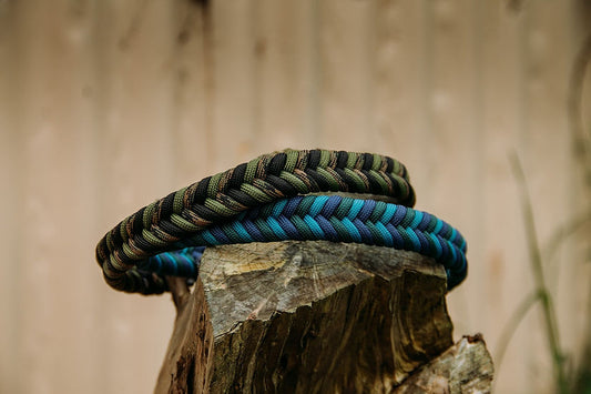 Wild Wonders Braided Collar (Green) - Handmade Paracord Dog Collar