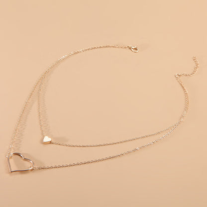Multilayer Heart Pendant Necklace