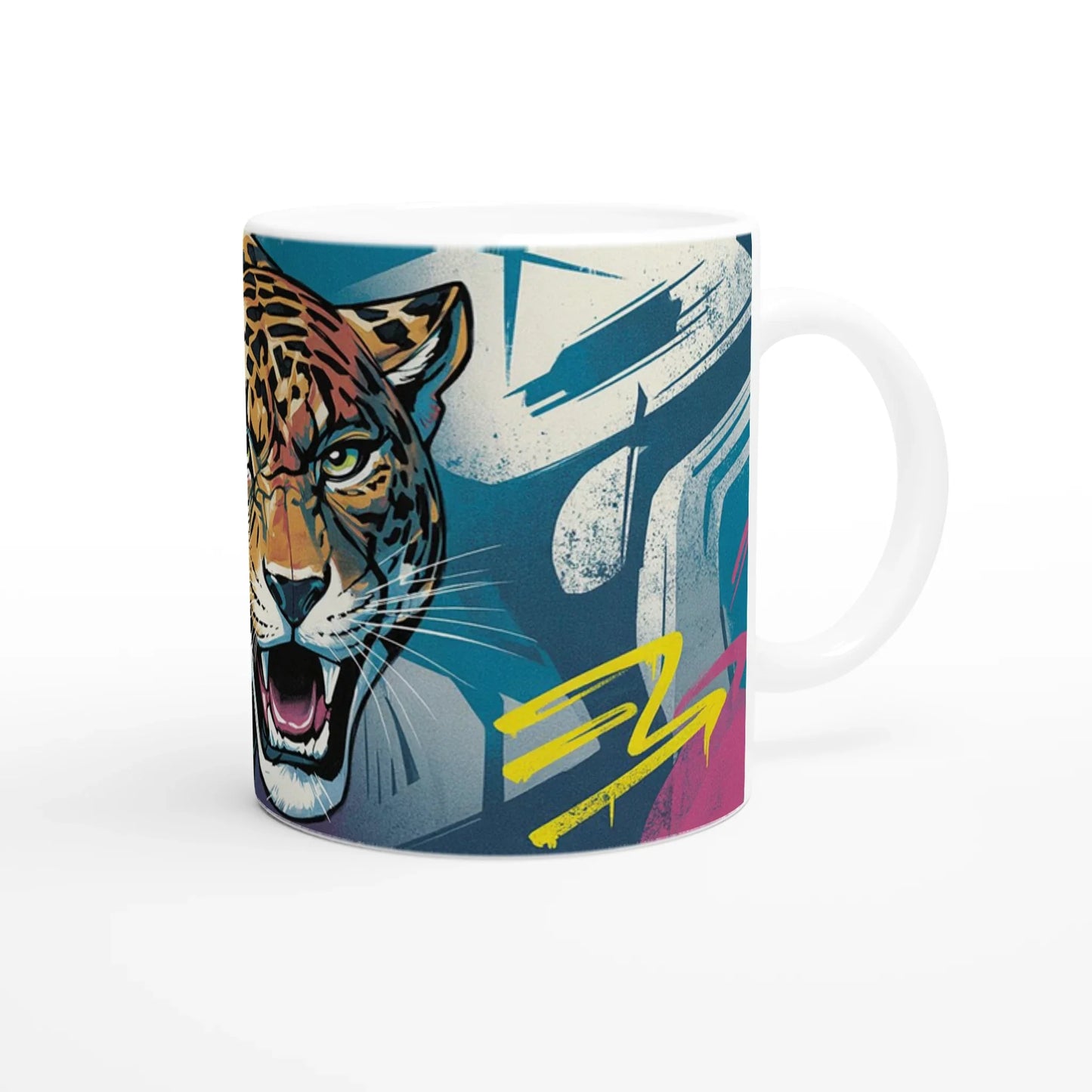 🦁 Urban Tiger Mug – Modern Graffiti Art Ceramic Cup (11oz)