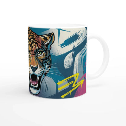 🦁 Urban Tiger Mug – Modern Graffiti Art Ceramic Cup (11oz)