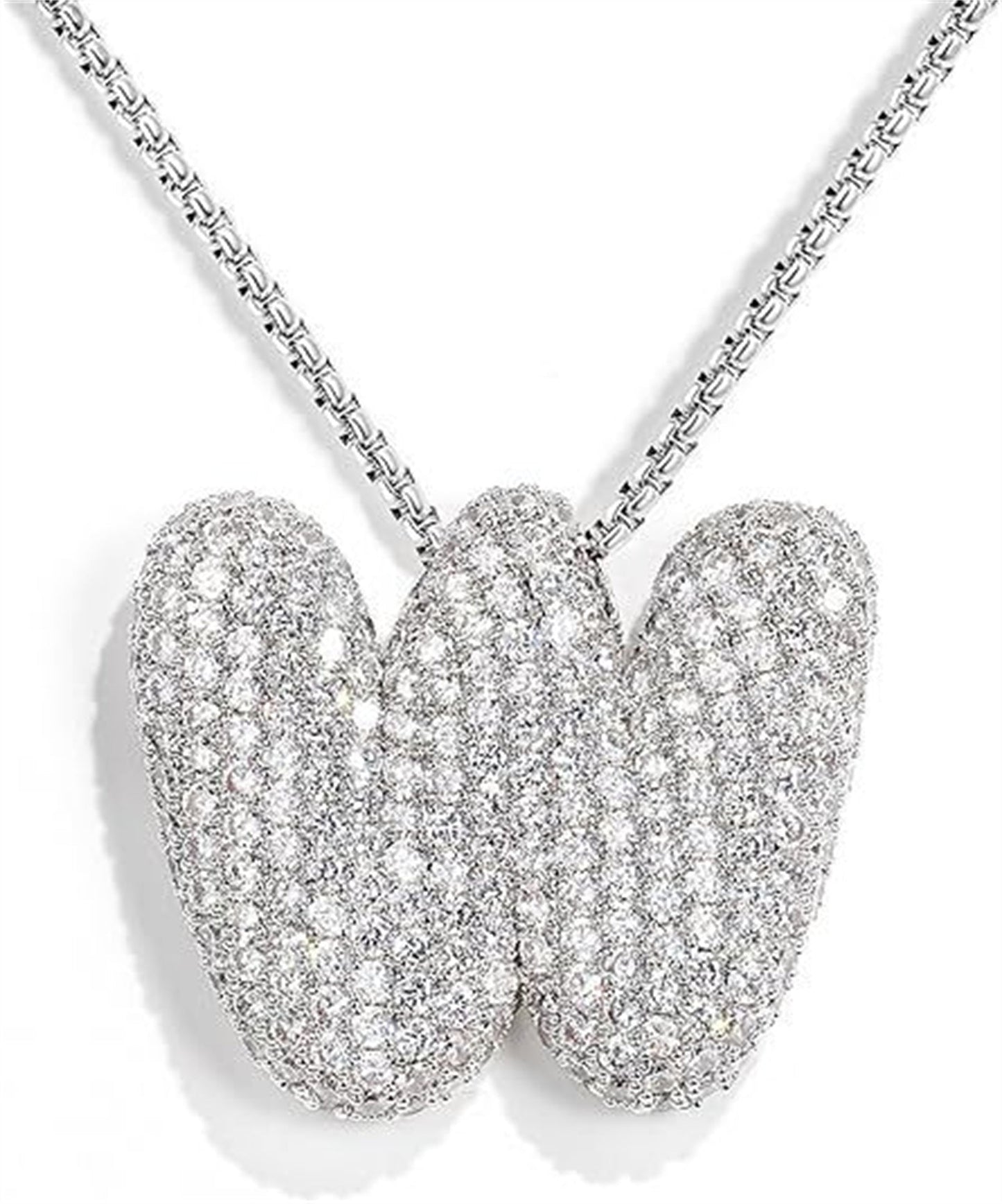 A-Z Zircon Balloon English Letter Necklace, Gold & Silver