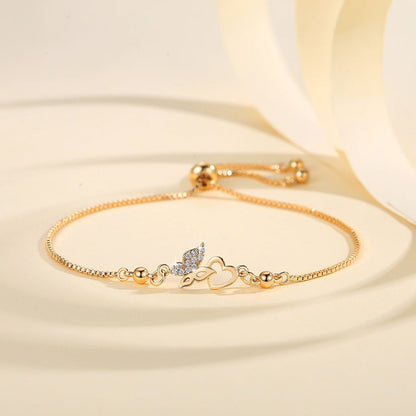 Adjustable Butterfly Heart Bracelet