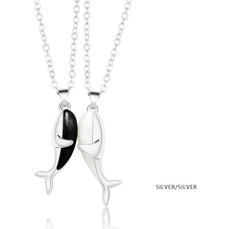 Holding Hands Couple Necklace, 2Pc Set