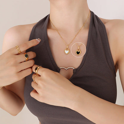 Double-Sided Color Heart-Shaped Necklace