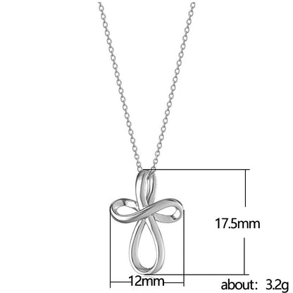 Simple Infinity Cross Chain Necklace