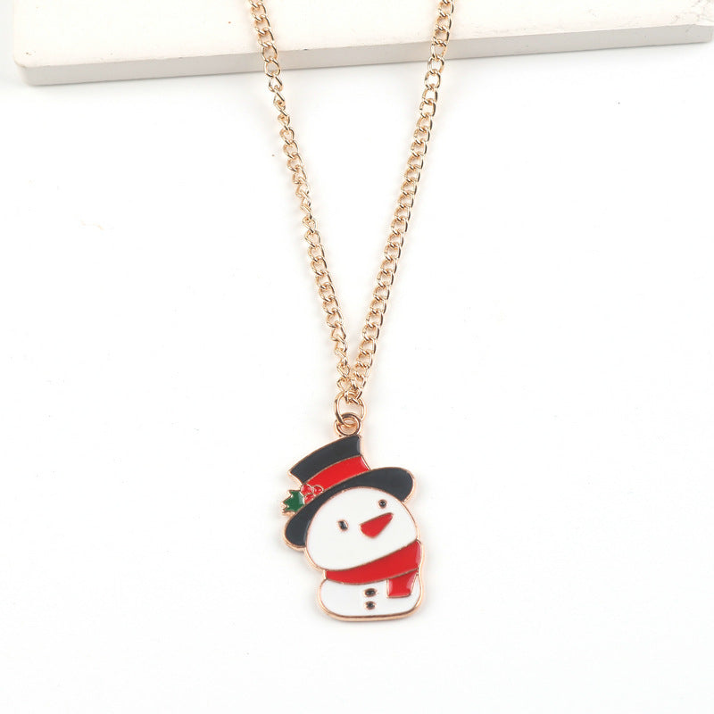 Cute Santa Claus, Snowman, and Elk Pendant Necklace