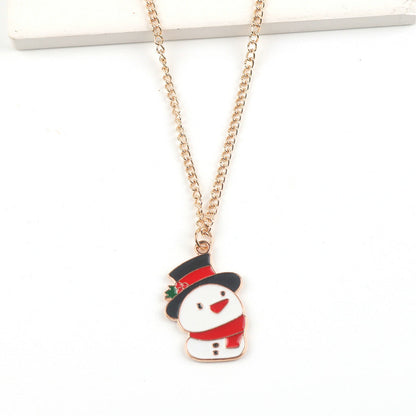 Cute Santa Claus, Snowman, and Elk Pendant Necklace