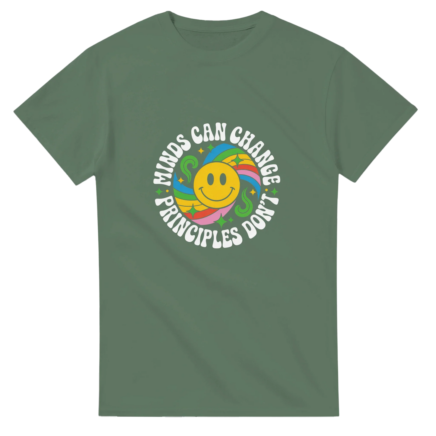 “Minds can Change. Principles don't” Heavyweight Unisex Crewneck T-Shirt