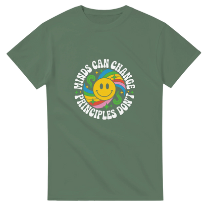 “Minds can Change. Principles don't” Heavyweight Unisex Crewneck T-Shirt