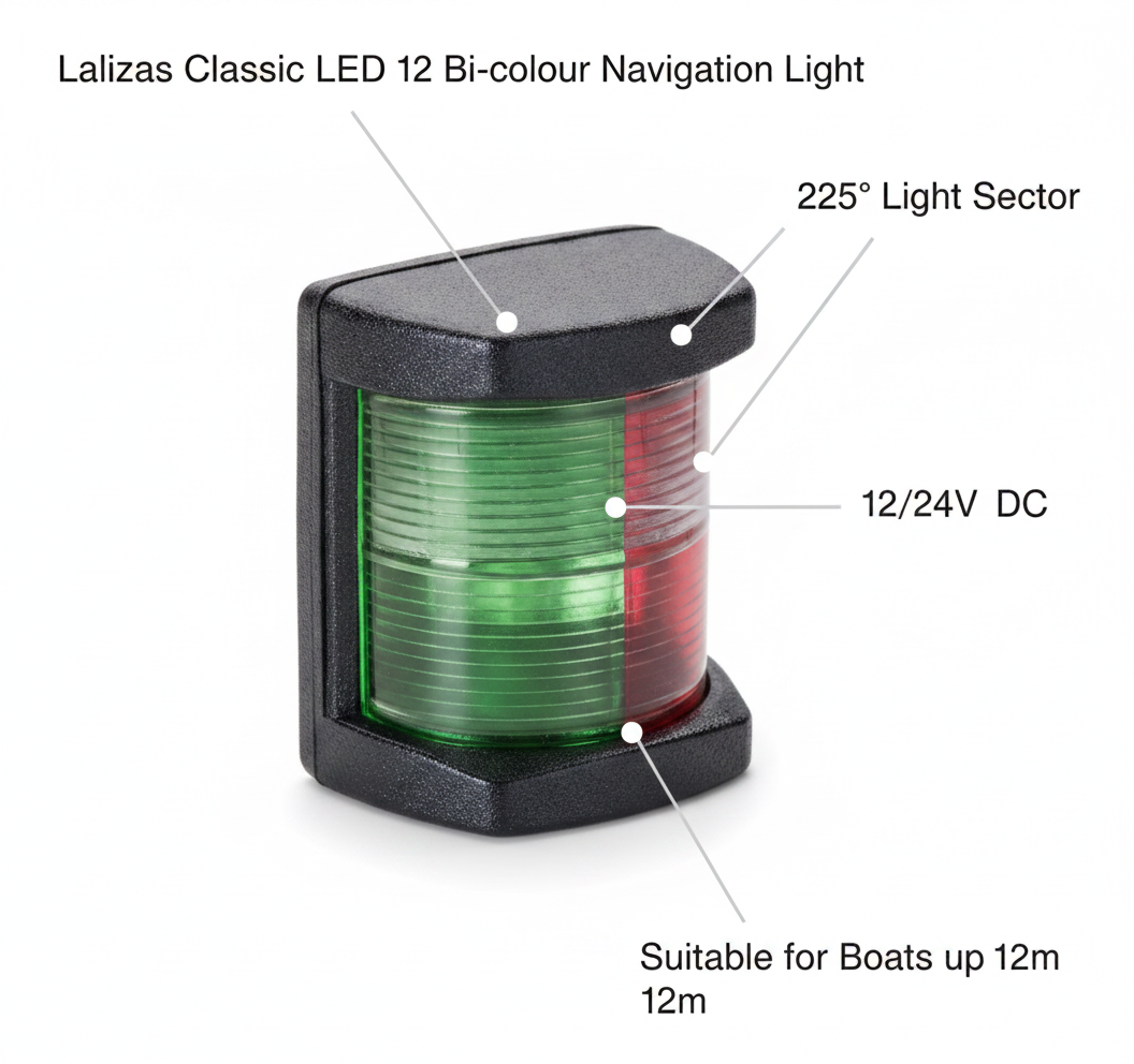 Lalizas Classic LED Bi-Colour Navigation Light 225° 12/24V to 12m