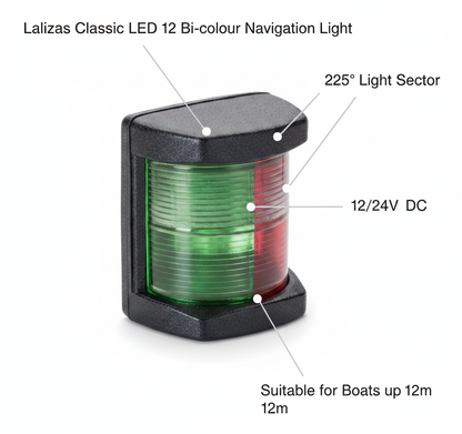 Lalizas Classic LED Bi-Colour Navigation Light 225° 12/24V to 12m