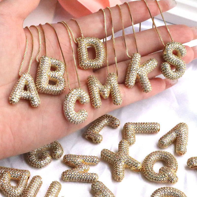Bubble Balloon A-Z Letter Pendant Necklace