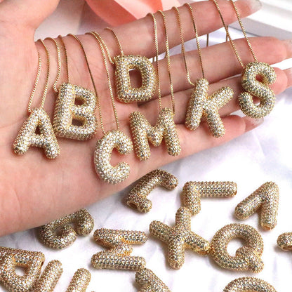 Bubble Balloon A-Z Letter Pendant Necklace