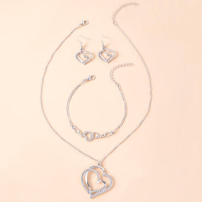 Romantic Crystal Heart Jewelry Set for Women