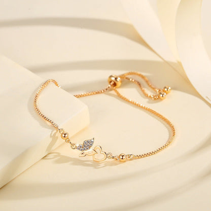Adjustable Butterfly Heart Bracelet