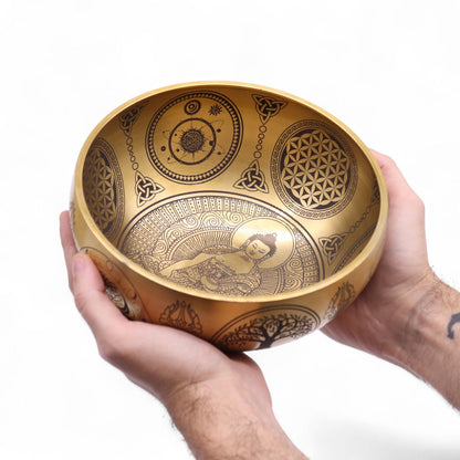 Pure Brass Etched Buddha - Set of 4 - Approx 3.85kg