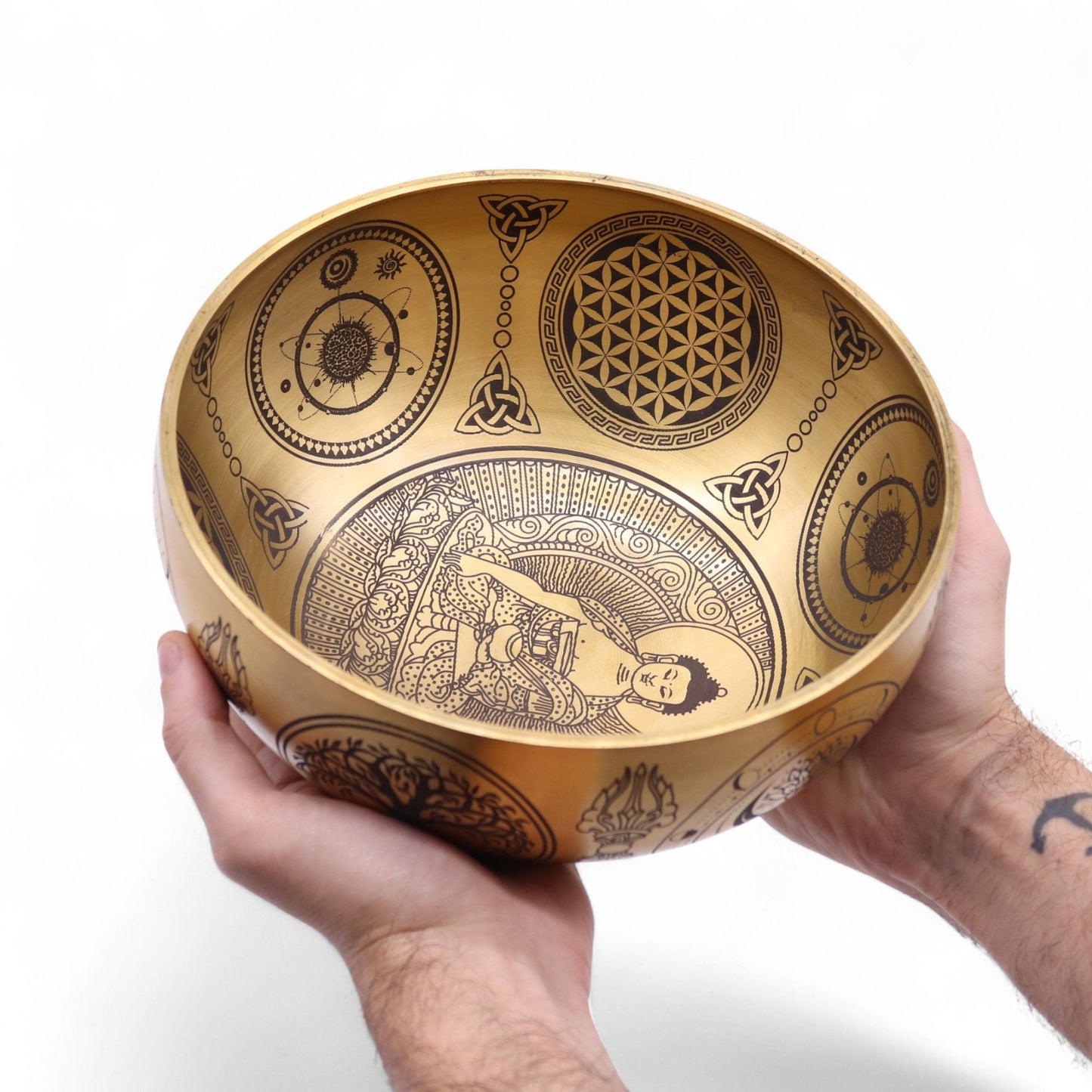 Pure Brass Etched Buddha - Set of 4 - Approx 3.85kg