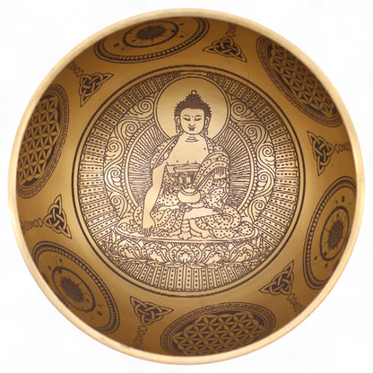 Pure Brass Etched Buddha - Set of 4 - Approx 3.85kg