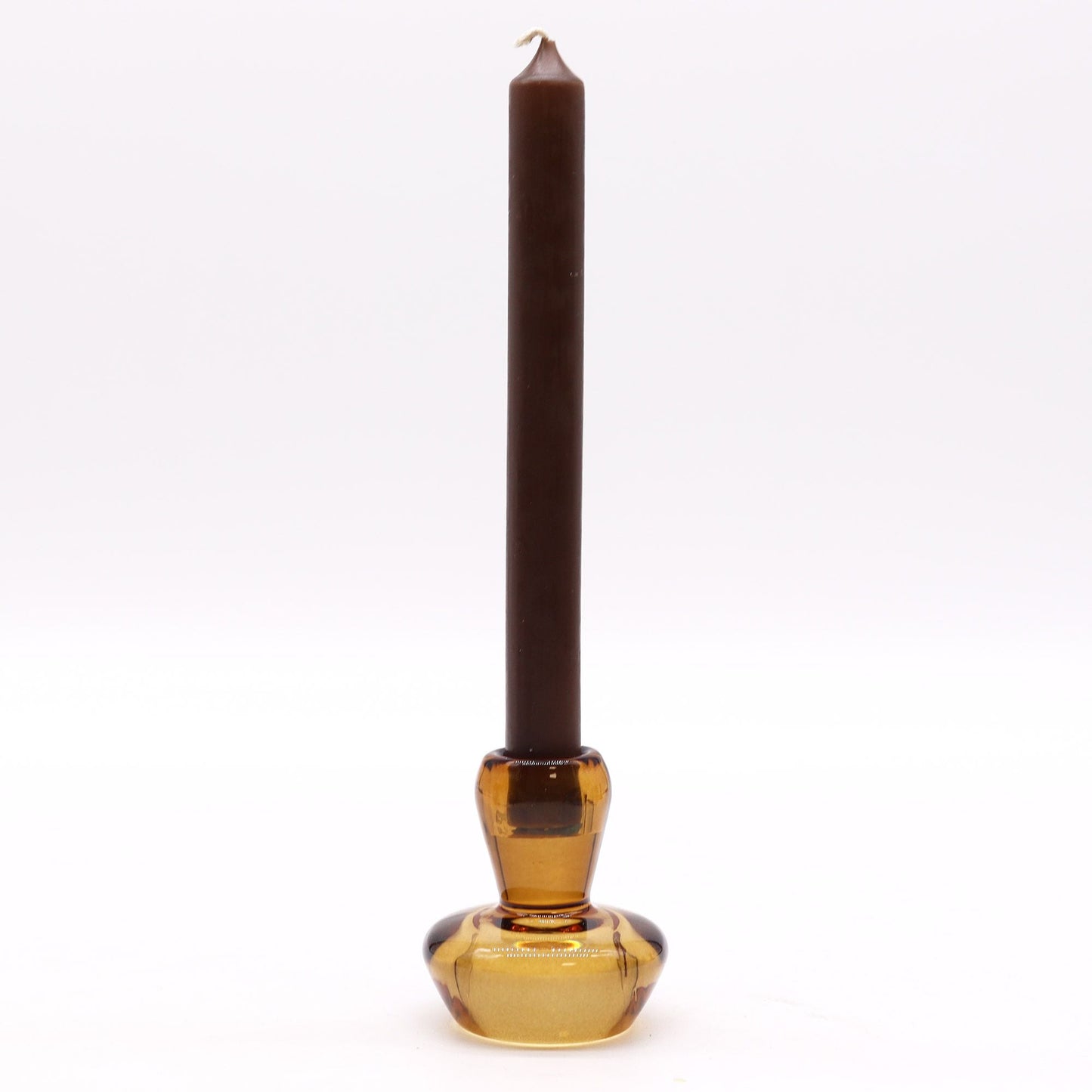 Mushroom Flip Dinner Candle / Tealight Holder - Antique Amber
