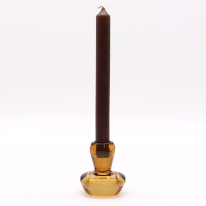 Mushroom Flip Dinner Candle / Tealight Holder - Antique Amber