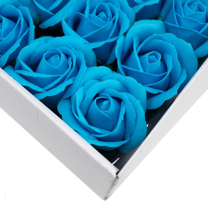 Craft Soap Flowers - Med Rose - Sky Blue