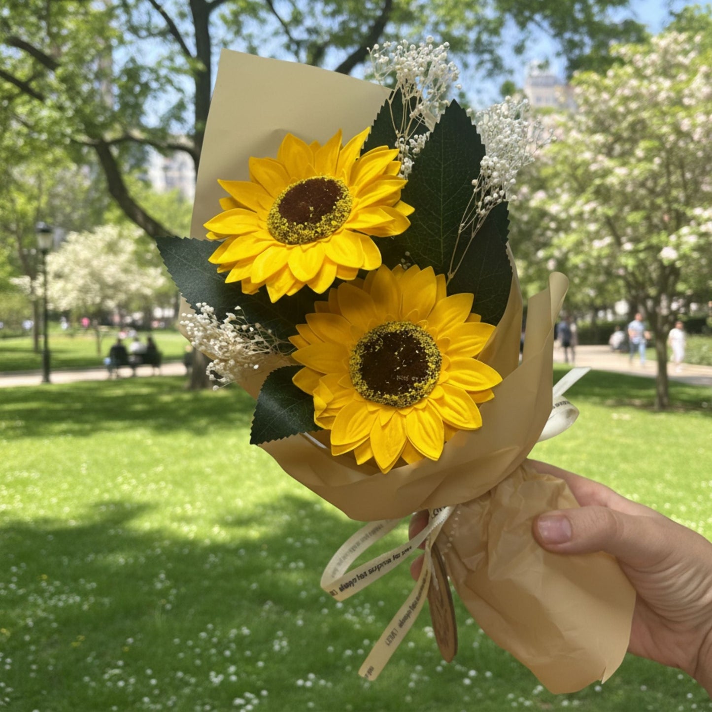 Soap Flower - Two Sunflower Bouquet