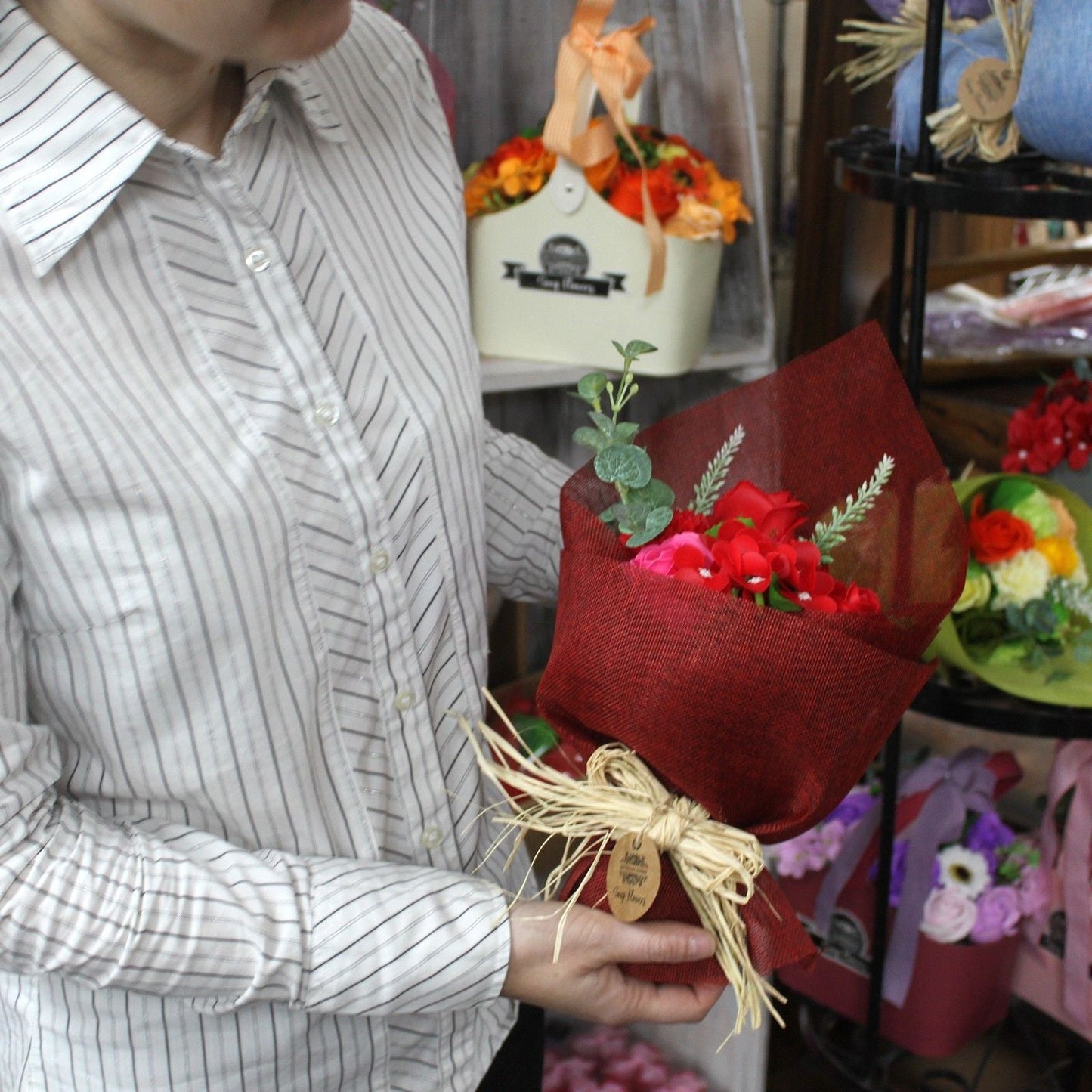 Red Soap Flower Bouquet - Special