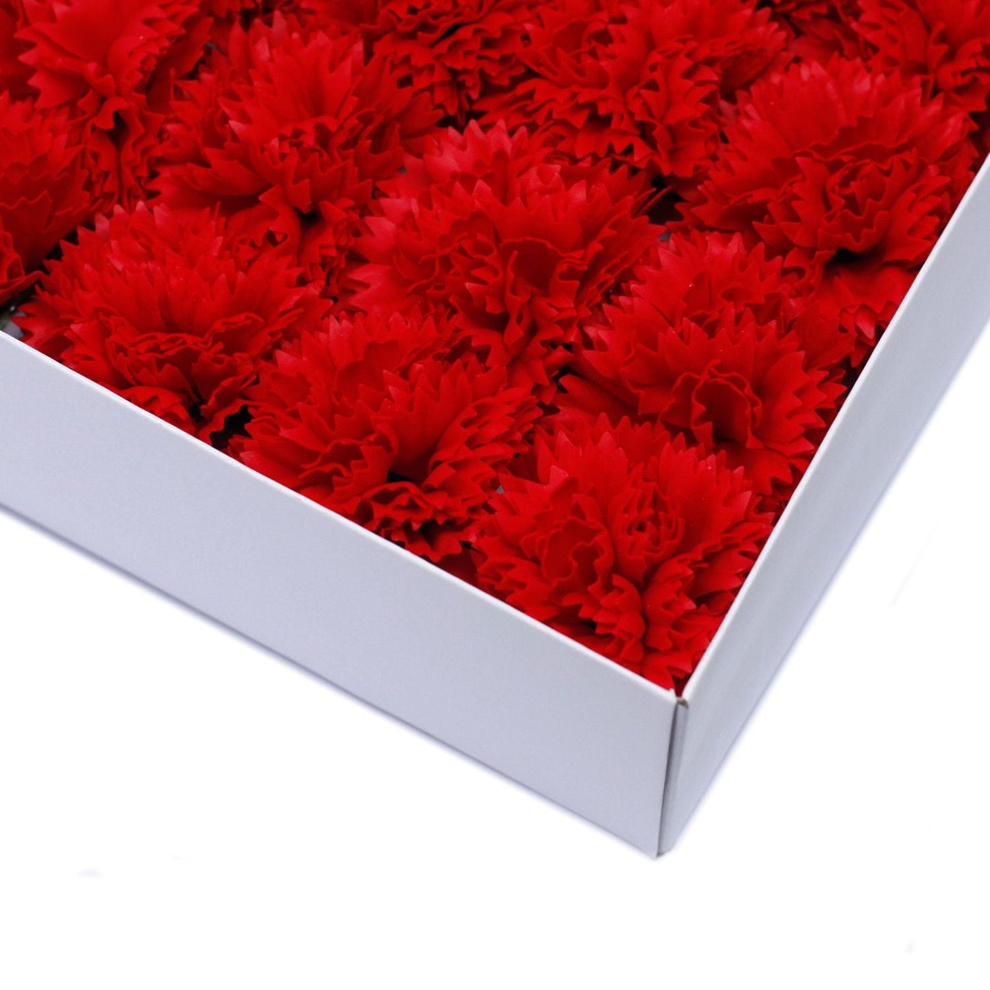 Craft Soap Flowers - Carnations - Red