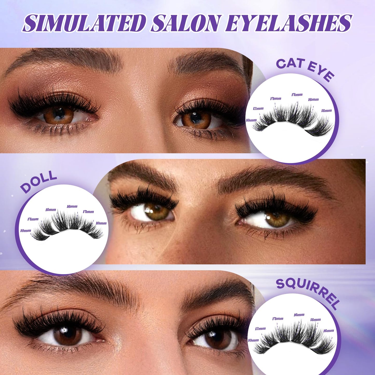 B&Qaugen Manga Lash Clusters Kit SalonSpike 03 – DIY Lash Extensions, 144pcs (10–18mm)