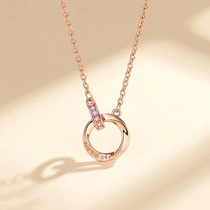 Interlocking Ring Silver Mobius Strip Necklace