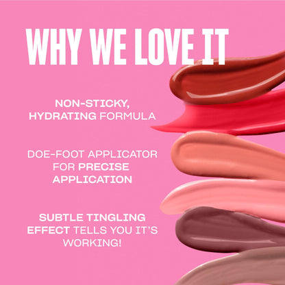 BABE ORIGINAL Plumping Lip Jelly – Peptides & Hyaluronic Acid Lip Gloss (Peach) | vegan & cruelty-free