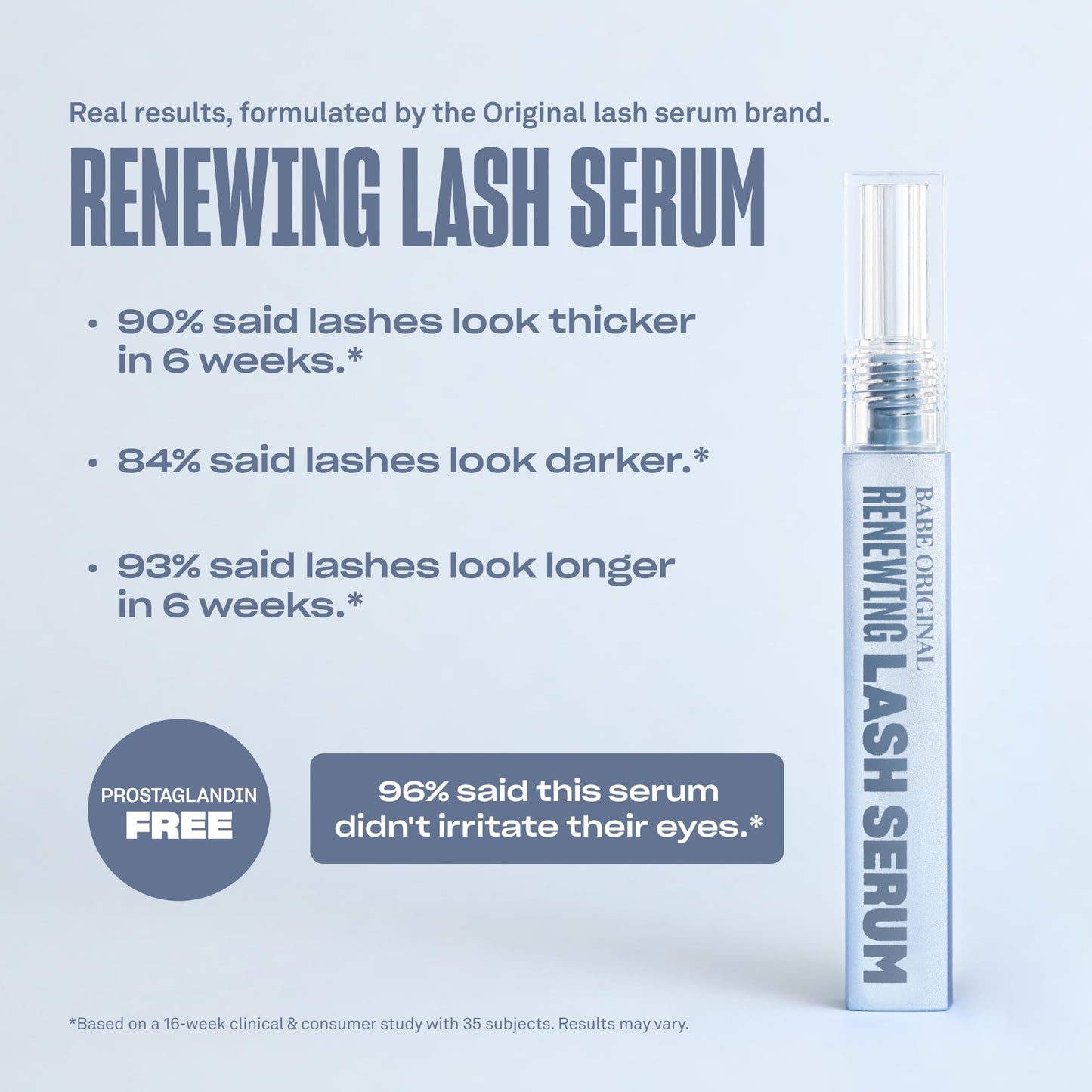 BABE ORIGINAL Renewing Lash Serum | Peptide-Infused for Fuller, Longer-Looking Lashes | 6mL | Cruelty-Free