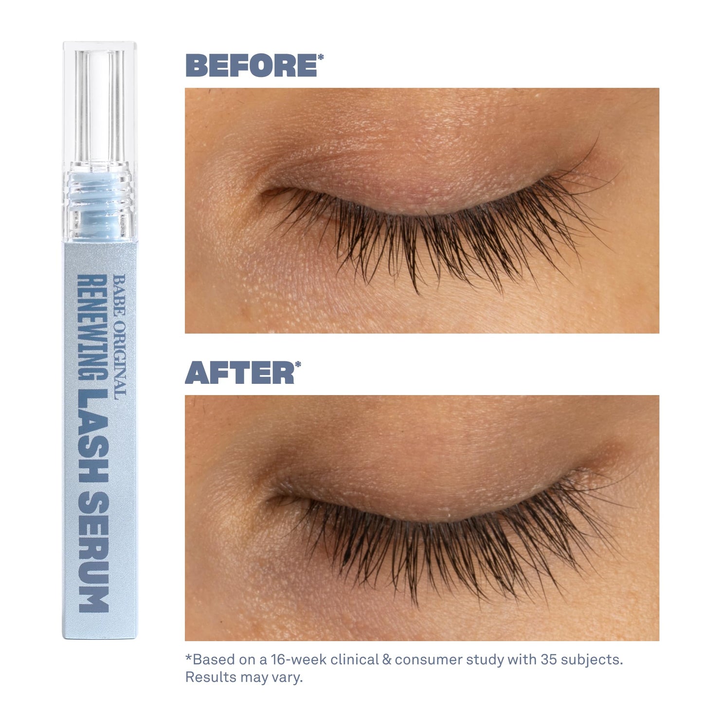 BABE ORIGINAL Renewing Lash Serum | Peptide-Infused for Fuller, Longer-Looking Lashes | 6mL | Cruelty-Free