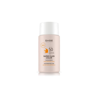 Babe Super Fluid Color Sunscreen SPF 50 – Tinted Facial Sunscreen for Sensitive Skin, Lightweight & Hydrating