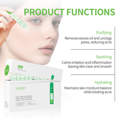 BACHERI Gentle Botanical Acne Serum – Niacinamide & Witch Hazel, 1.2 ml × 30 Ampoules