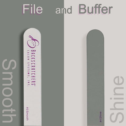 BACKSCRATCHERS 2+2 File & Buffer – Double-Sided Nail File for Shine