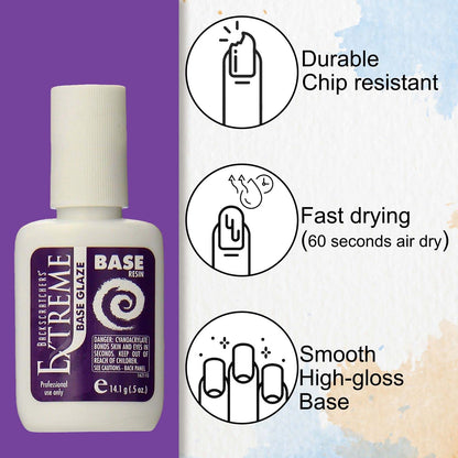Backscratchers Extreme Glaze: Base Coat & Quick-Dry Resin for Dipping Powder