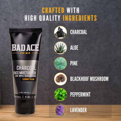 BAD ACE Moisturizer Bundle for Men – Korean Skincare Duo with Vitamin & Charcoal