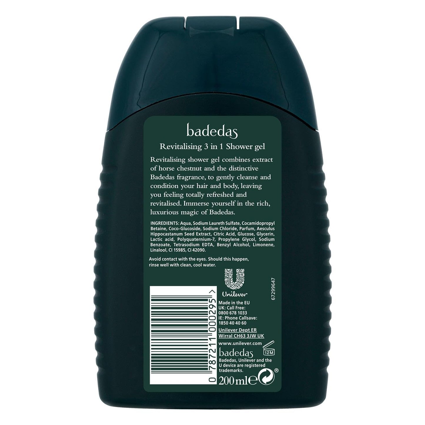 Badedas Revitalising Shower Gel, Shampoo & Conditioner 200ml Pack of 2