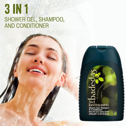 Badedas Revitalising Shower Gel, Shampoo & Conditioner 200ml Pack of 2