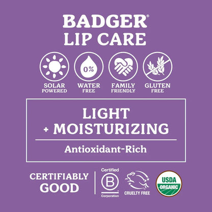 Badger Classic Organic Lip Balm Set - 4-Pack in Green Box (Unscented, Tea Tree, Mint & Tangerine)