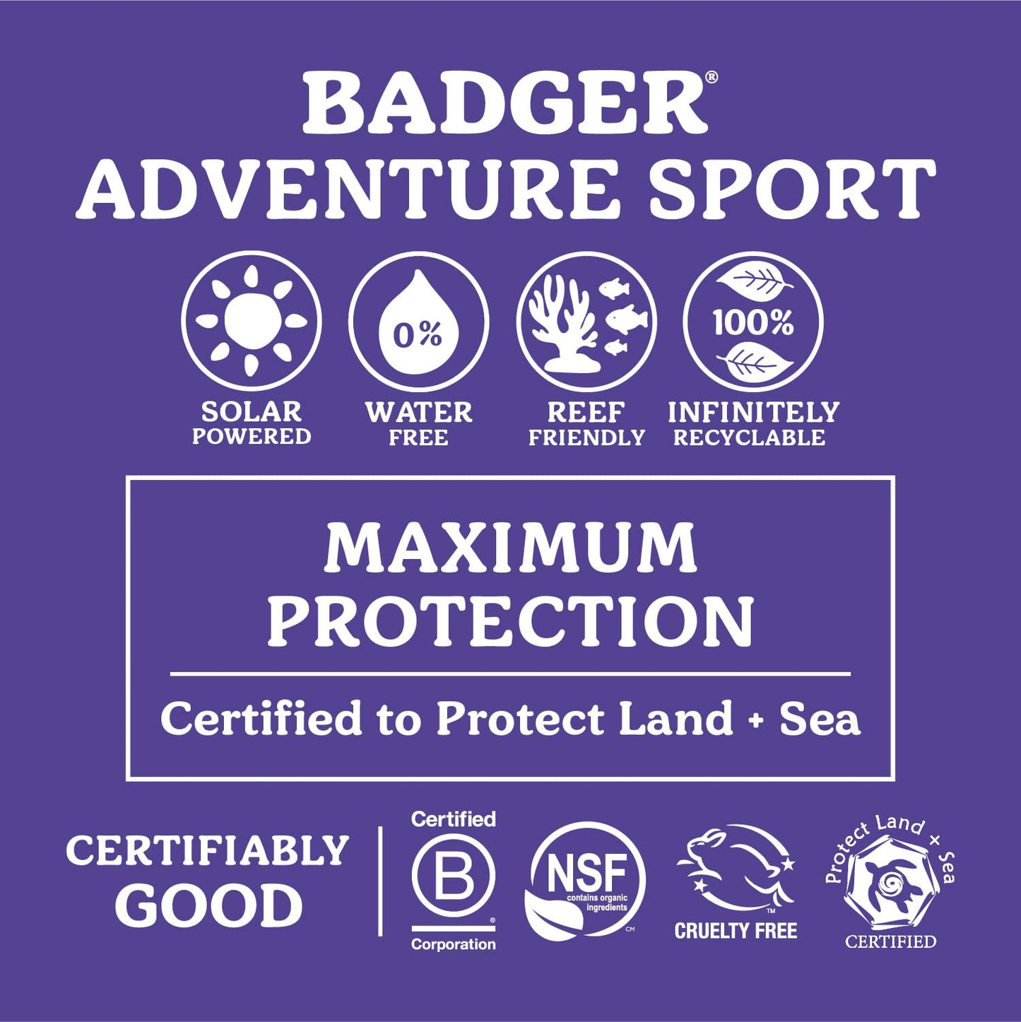 Badger Mineral Sunscreen SPF 50 – Reef Safe, 98% Organic, Unscented