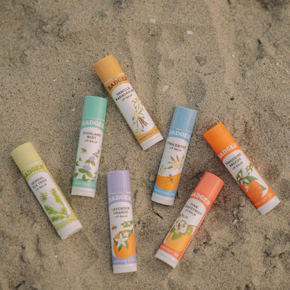 Badger Tangerine Breeze Lip Balm – 100% Organic, Long-Lasting Silk (4-Pack)