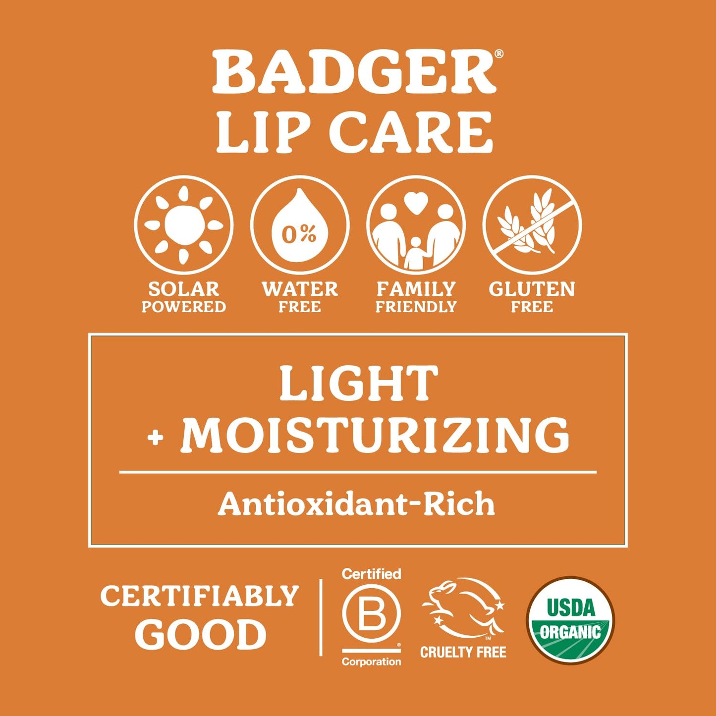Badger Tangerine Breeze Lip Balm – 100% Organic, Long-Lasting Silk (4-Pack)