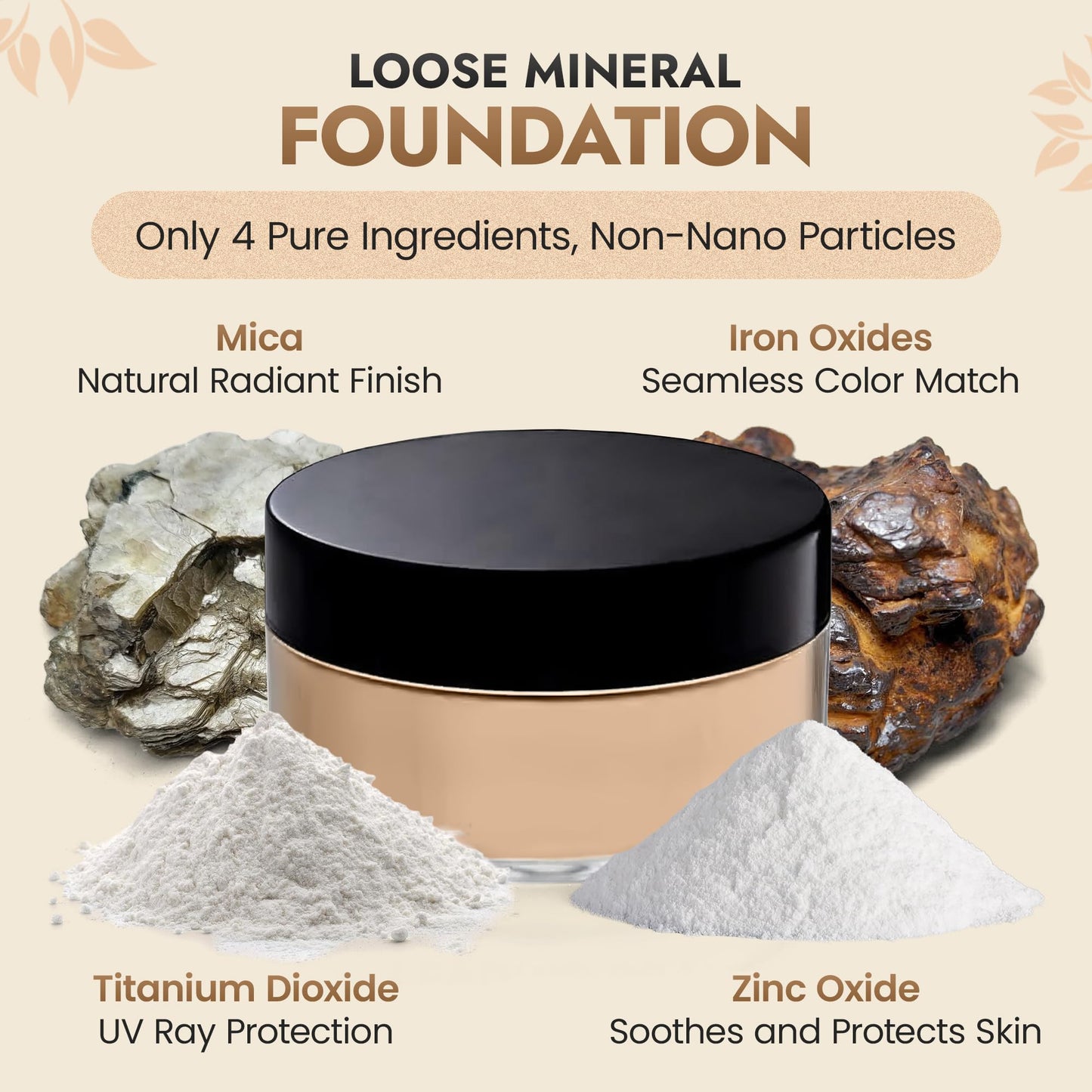 BaeBlu InstaFame Loose Powder Foundation – Full Coverage Matte Mineral for Sensitive Skin
