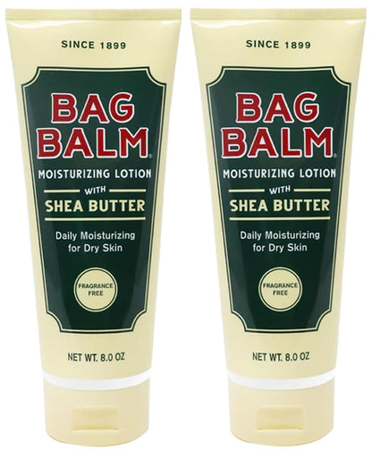 Bag Balm Moisturizing Body Lotion with Shea Butter & Jojoba – 2-Pack, 8oz Tubes